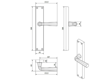 LATUS MG2331 - Bronze door handle on back plate by Fama International - view 3